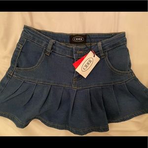 Y2K pleated denim mini skirt